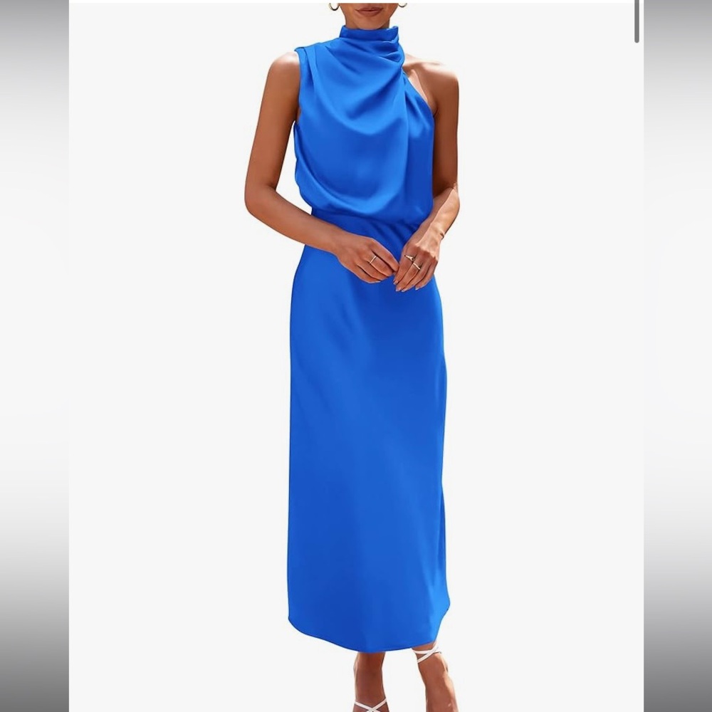 Prettygarden satin maxi dress in royal blue!